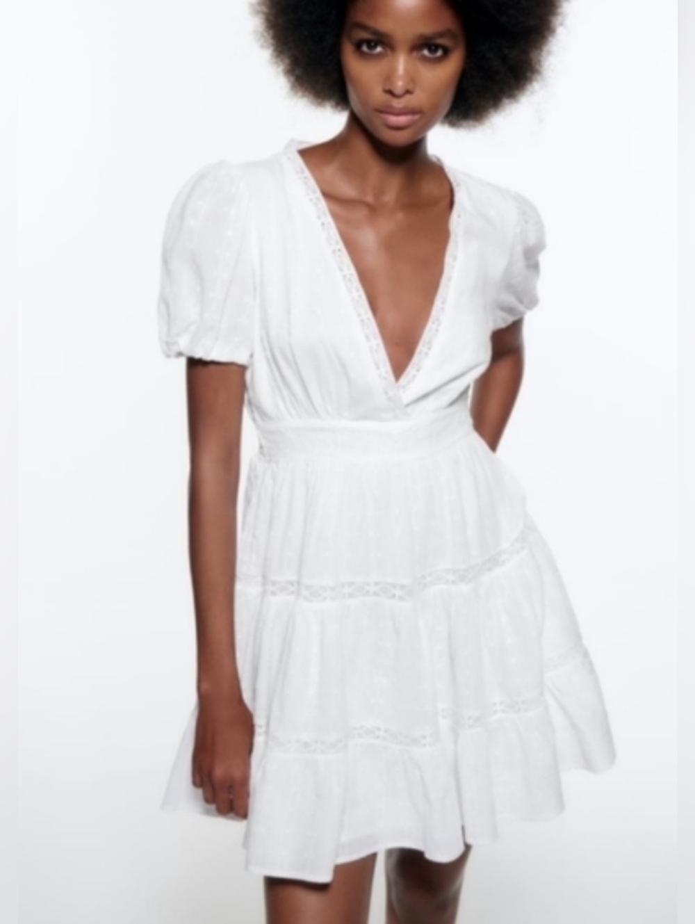 Grace+Karma Dreamy Tiered Cotton Summer Dress With Puffy Sleeves - Picture 2 of 11